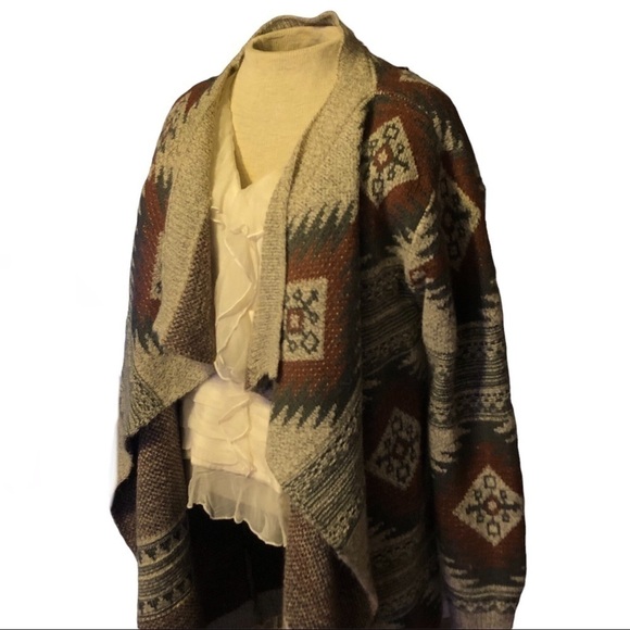 Southwestern Pattern Knit Fabric Cardigan By Debut Women’s Size S/M - Picture 2 of 7
